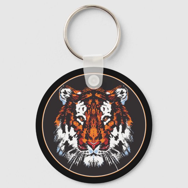 Tiger Head Keychain (Front)