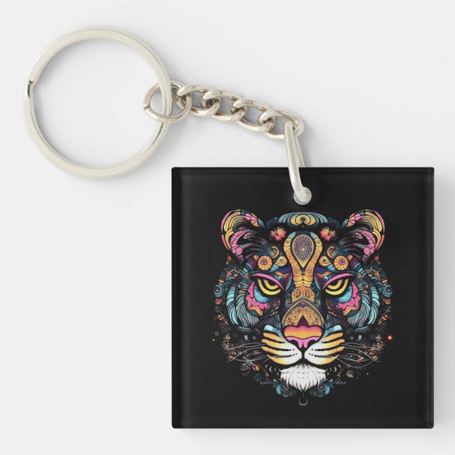 Tiger Head  Keychain (Front)