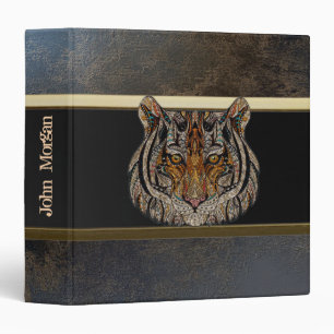 Tiger Head Leather Look-Personalized Binder