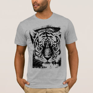 Tiger Head Mens Bella+Canvas Short Sleeve Grey T-Shirt