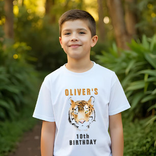 Tiger Head Name Birthday Party Guest of Honor T-Shirt