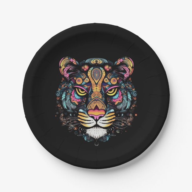 Tiger Head  Paper Plate (Front)