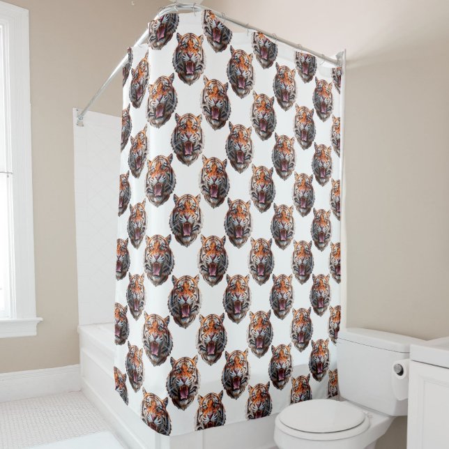 Tiger Head Pattern Design - White   (Creator Uploaded)
