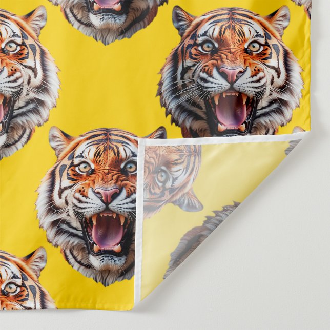 Tiger Head Pattern Design Yellow  Fabric (Creator Uploaded)