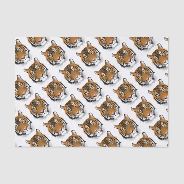Tiger Head Print Design Tissue Paper (Front)