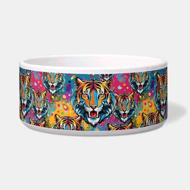 Tiger Head Rainbow colours paint stains (Front)