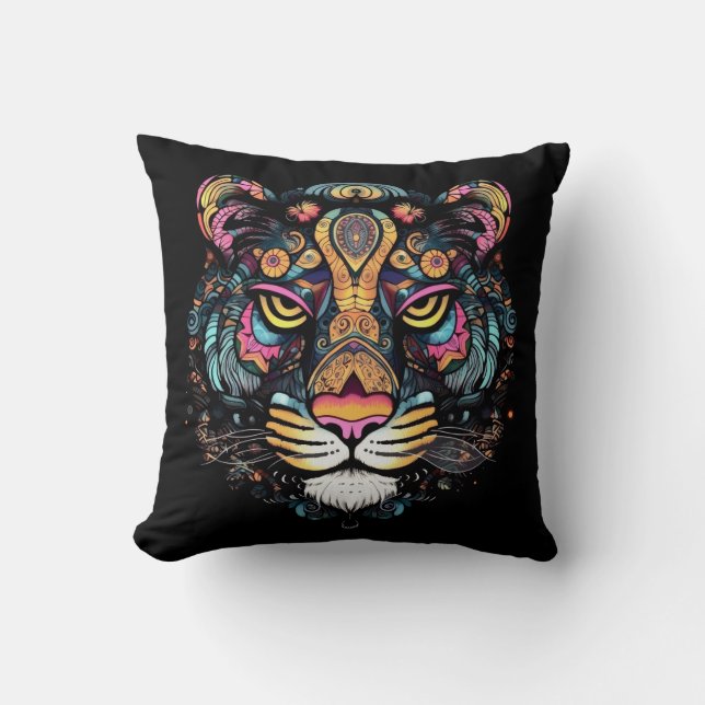 Tiger Head  Throw Pillow (Front)