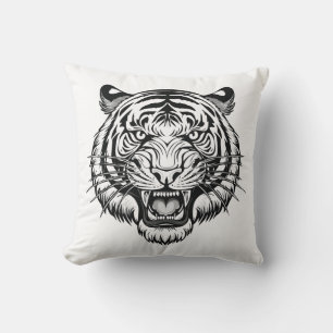 tiger head throw pillow