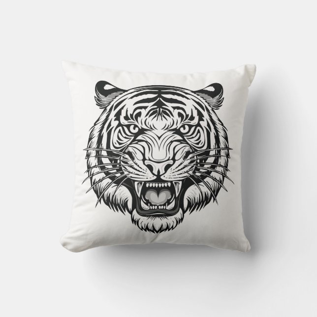 tiger head throw pillow (Front)