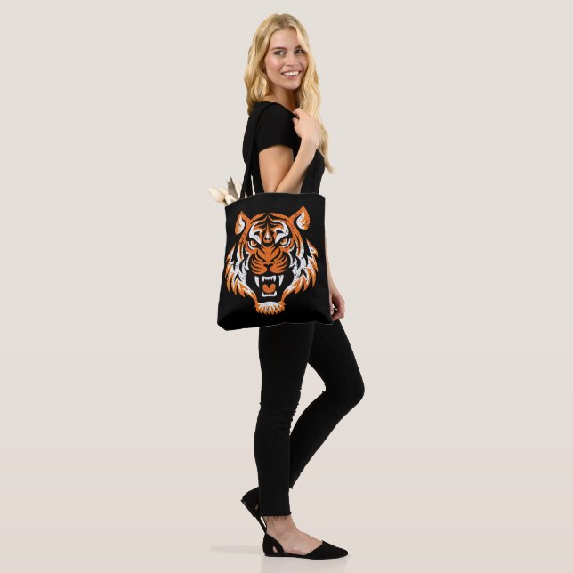Tiger Head Tote Bag (On Model)