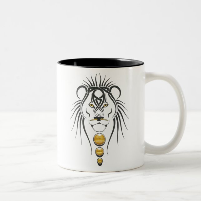 tiger head two-toned ceramic mug (Right)