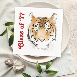 Tiger Head Watercolor Animal Custom Text  Napkin