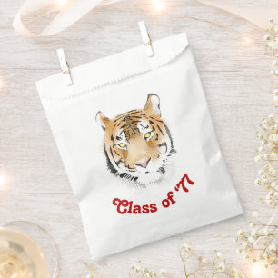 Tiger Head Watercolor Class Reunion Party Favour Bag