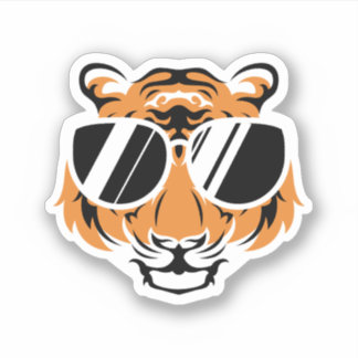 Tiger Head With Cool Sunglasses. Perfect design fo