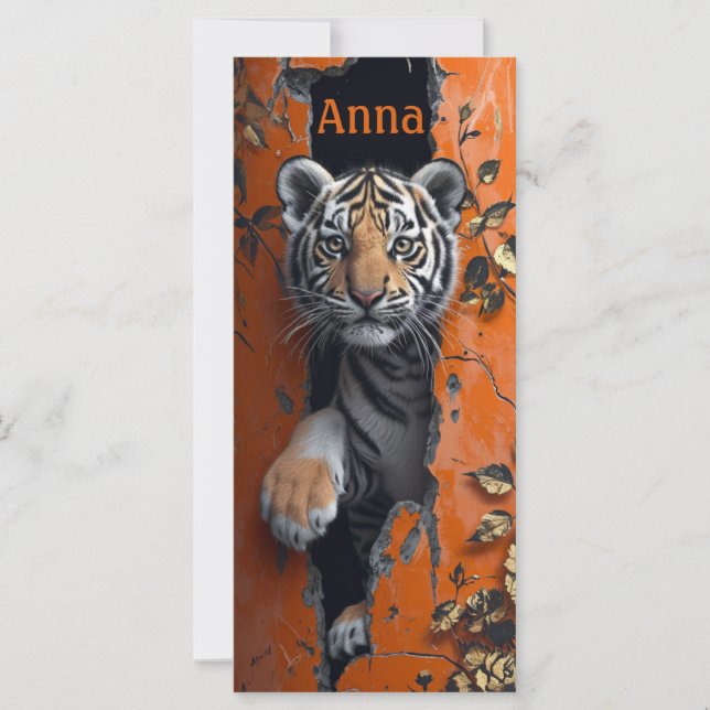Tiger hello 3D personalized custom name (Front)