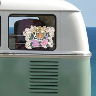 Tiger Henna Pink Purple Flowers