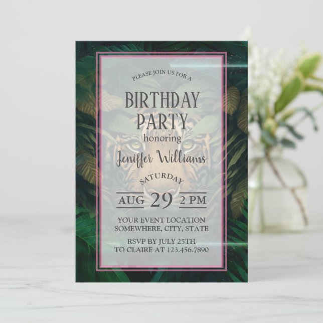 Tiger hiding in Foliage               Invitation (Standing Front)