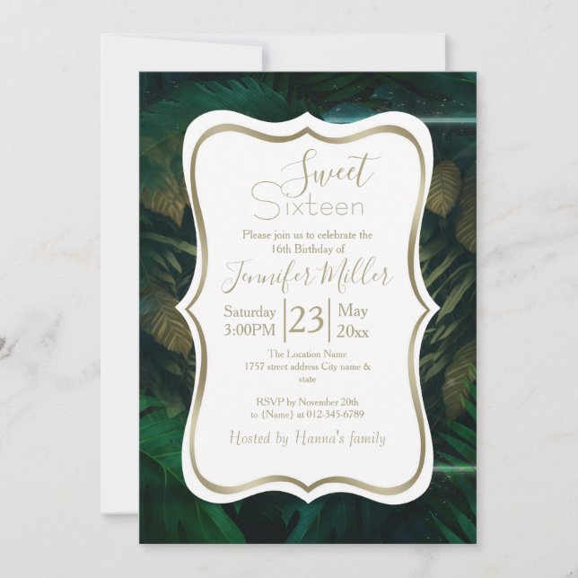 Tiger hiding in Foliage               Invitation (Front)