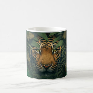 Tiger hiding in Foliage Magic Mug