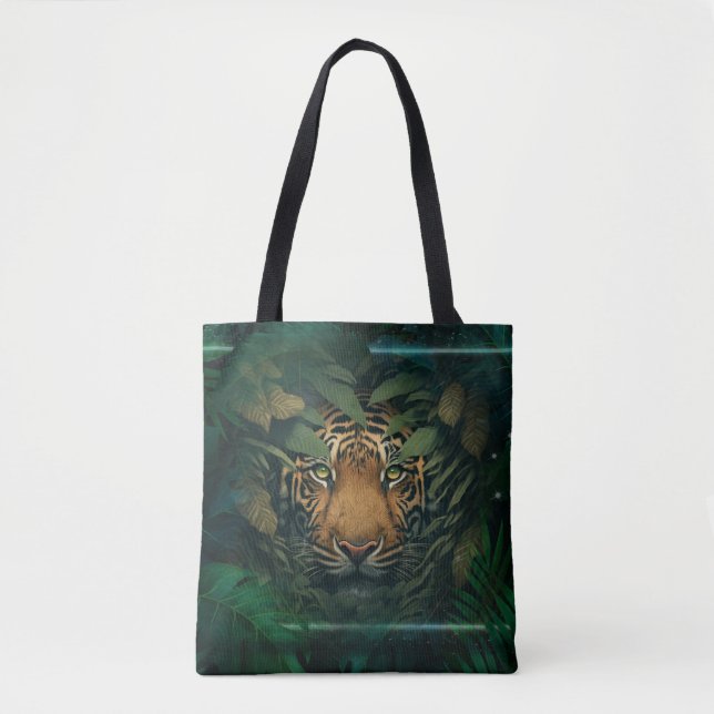 Tiger hiding in Foliage                Tote Bag (Front)