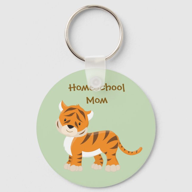 Tiger Homeschool Mom Keychain (Front)