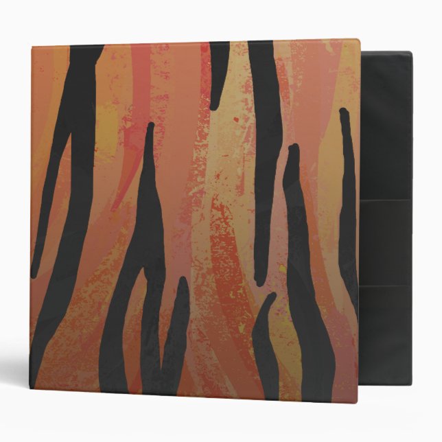 Tiger Hot orange and Black Print Binder (Front/Inside)