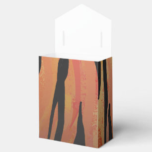 Tiger Hot orange and Black Print Favor Box