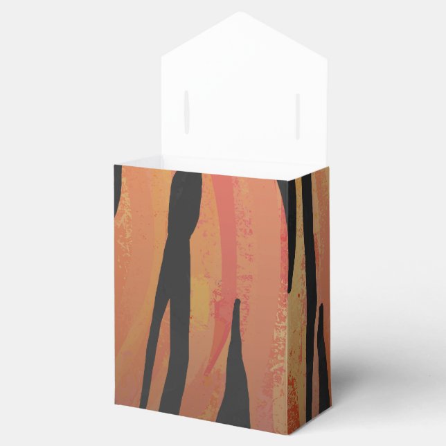 Tiger Hot orange and Black Print Favor Box (Opened)