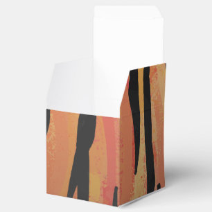 Tiger Hot orange and Black Print Favor Box