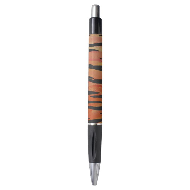 Tiger Hot orange and Black Print Pen (Front Vertical)
