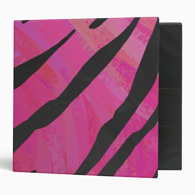 Tiger Hot Pink and Black Print Binder (Front/Inside)