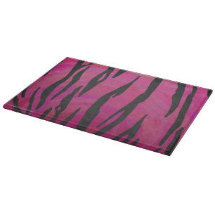 Tiger Hot Pink and Black Print Cutting Board
