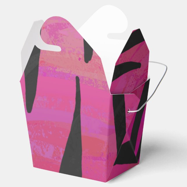 Tiger Hot Pink and Black Print Favor Box (Opened)