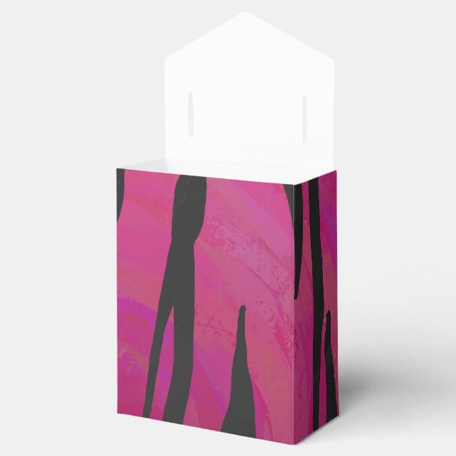 Tiger Hot Pink and Black Print Favor Box (Opened)