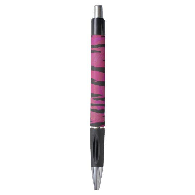Tiger Hot Pink and Black Print Pen (Front Vertical)