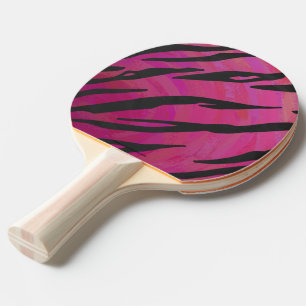 Tiger Hot Pink and Black Print Ping Pong Paddle