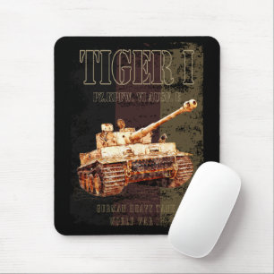Tiger I German Heavy Tank WWII with Germany Flag Mouse Pad