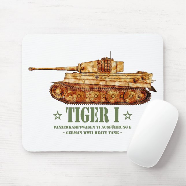 Tiger I World War Two German Heavy Tank Panzer WW2 Mouse Pad (With Mouse)