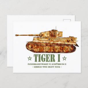 Tiger I World War Two German Heavy Tank Panzer WW2 Postcard