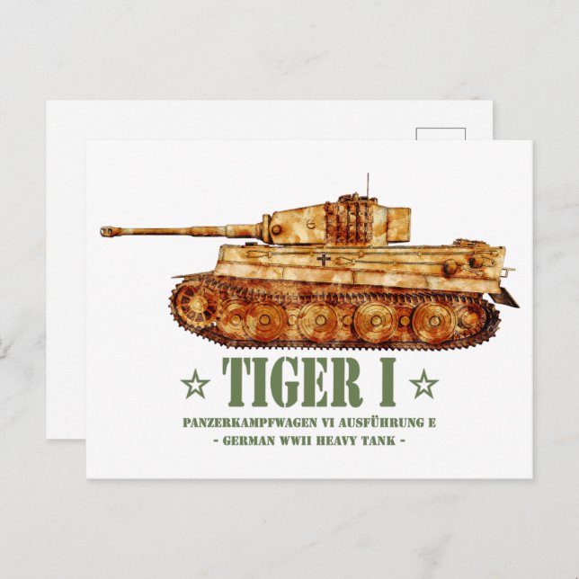 Tiger I World War Two German Heavy Tank Panzer WW2 Postcard (Front/Back)