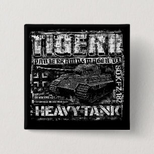 Tiger II 2 Inch Square Button