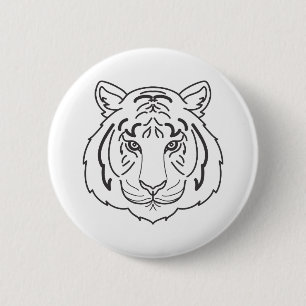 Tiger Illustration 2 Inch Round Button