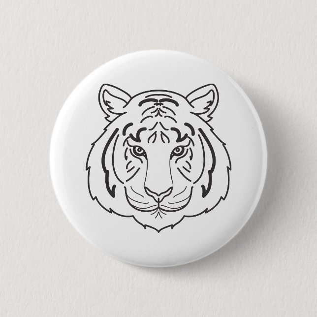 Tiger Illustration 2 Inch Round Button (Front)