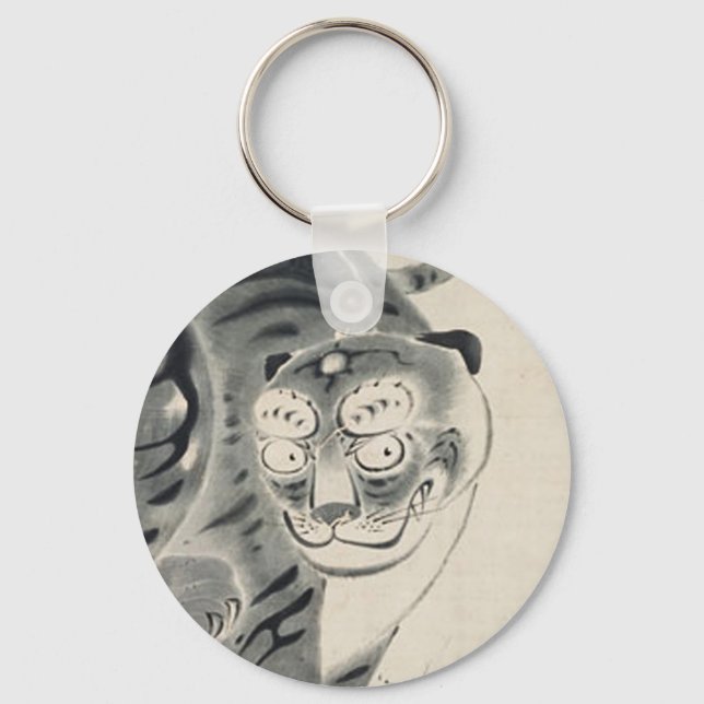 Tiger Illustration by Ito Jakuchu Keychain (Front)