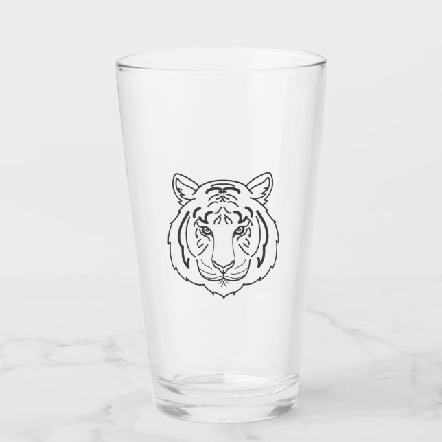 Tiger Illustration Glass (Front)
