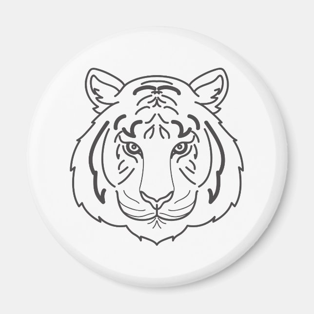 Tiger Illustration Magnet (Front)