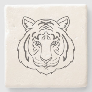 Tiger Illustration Stone Coaster