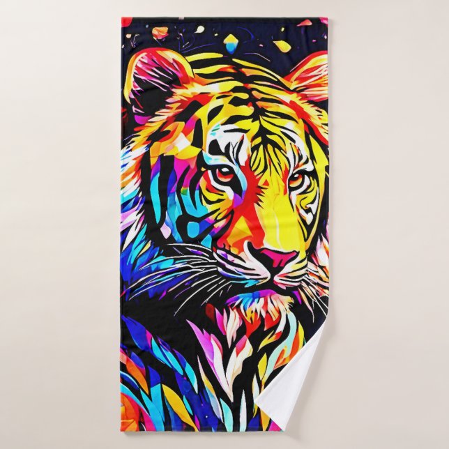 Tiger in a Floral Dream Bath Towel Set (Bath Towel)