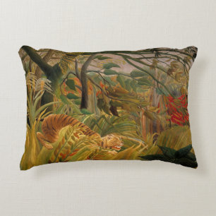 Tiger in a Tropical Storm by Henri Rousseau Accent Pillow