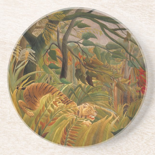 Tiger in a Tropical Storm by Henri Rousseau Coaster (Front)